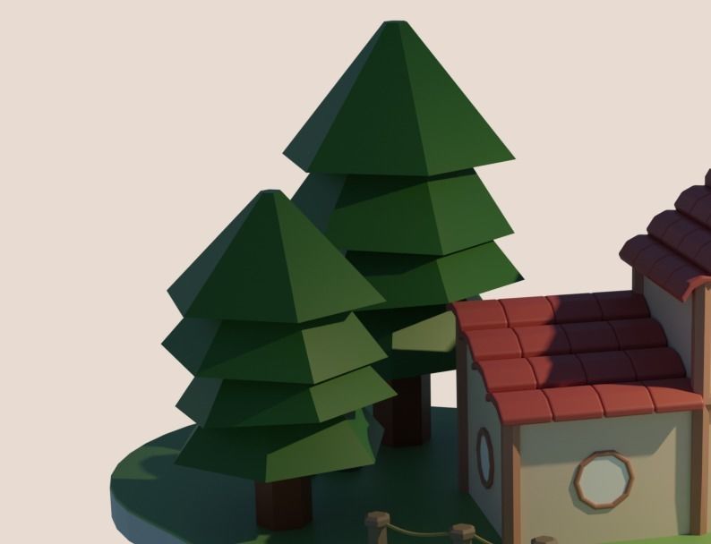Simple modeling house 3D model_3