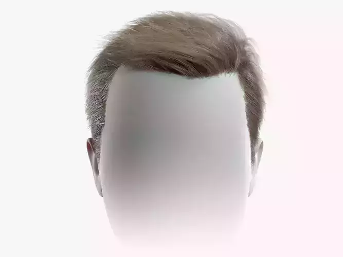 Realtime Mens Hairstyle 3 Low-poly 3D model