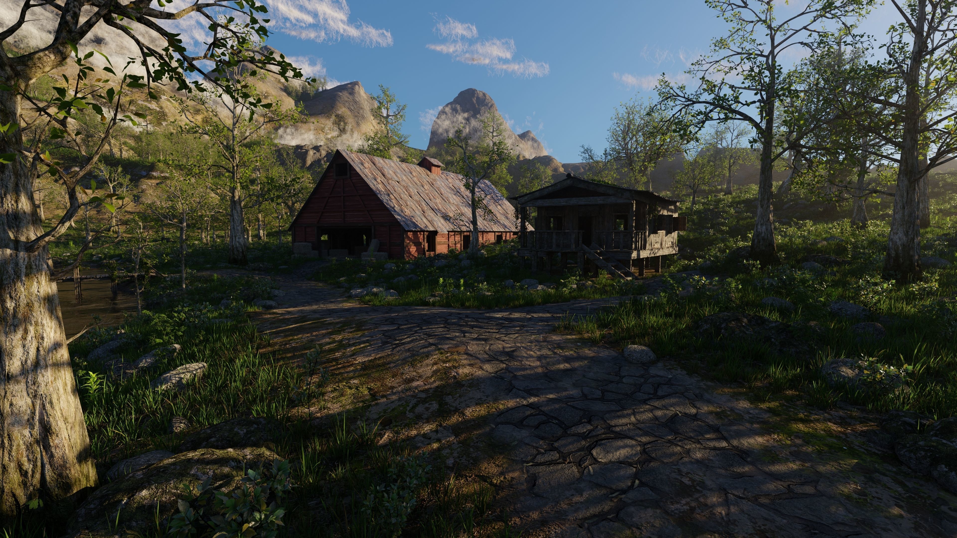 Medieval Pathway Scene 3D model_1