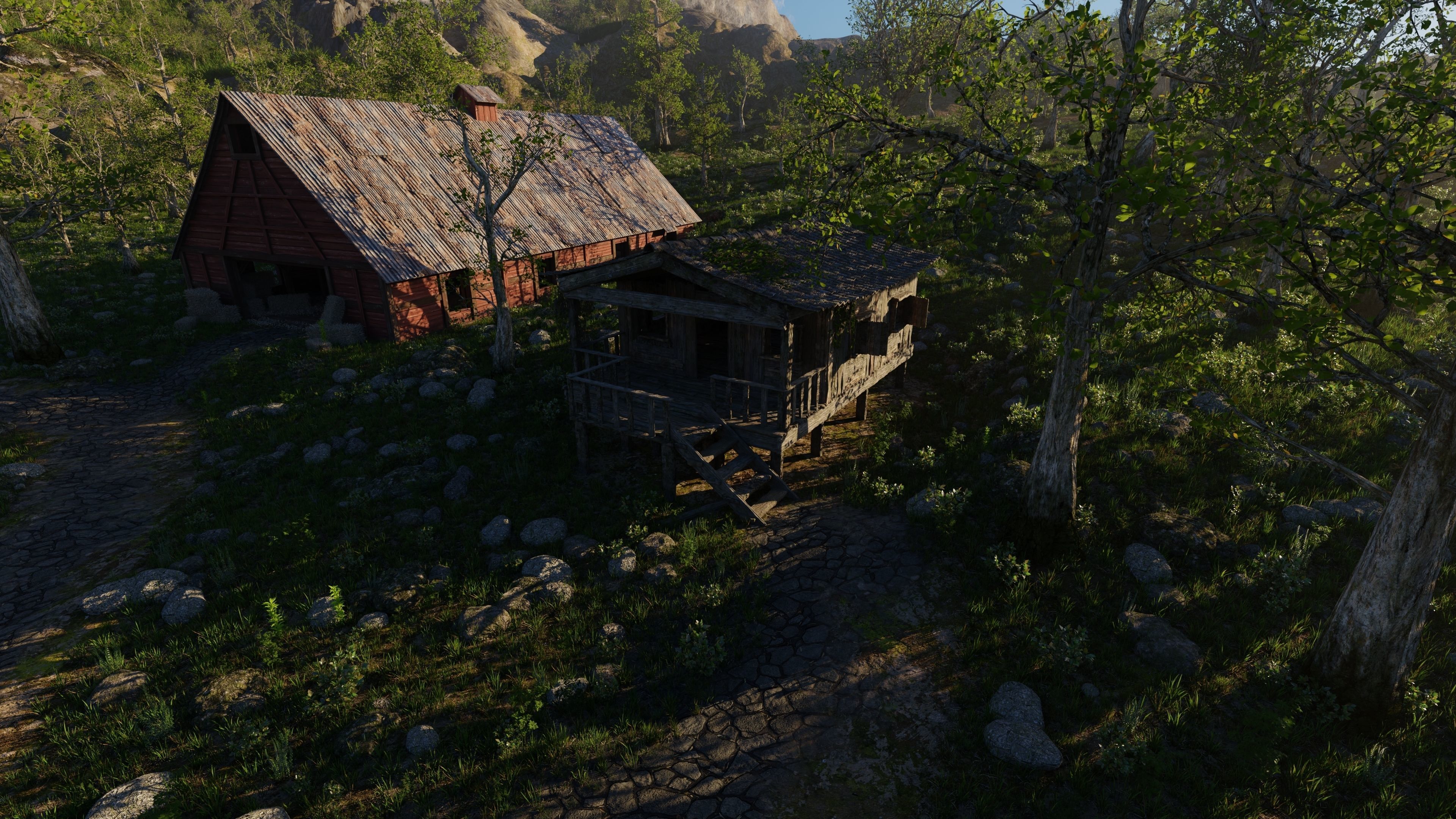Medieval Pathway Scene 3D model_5