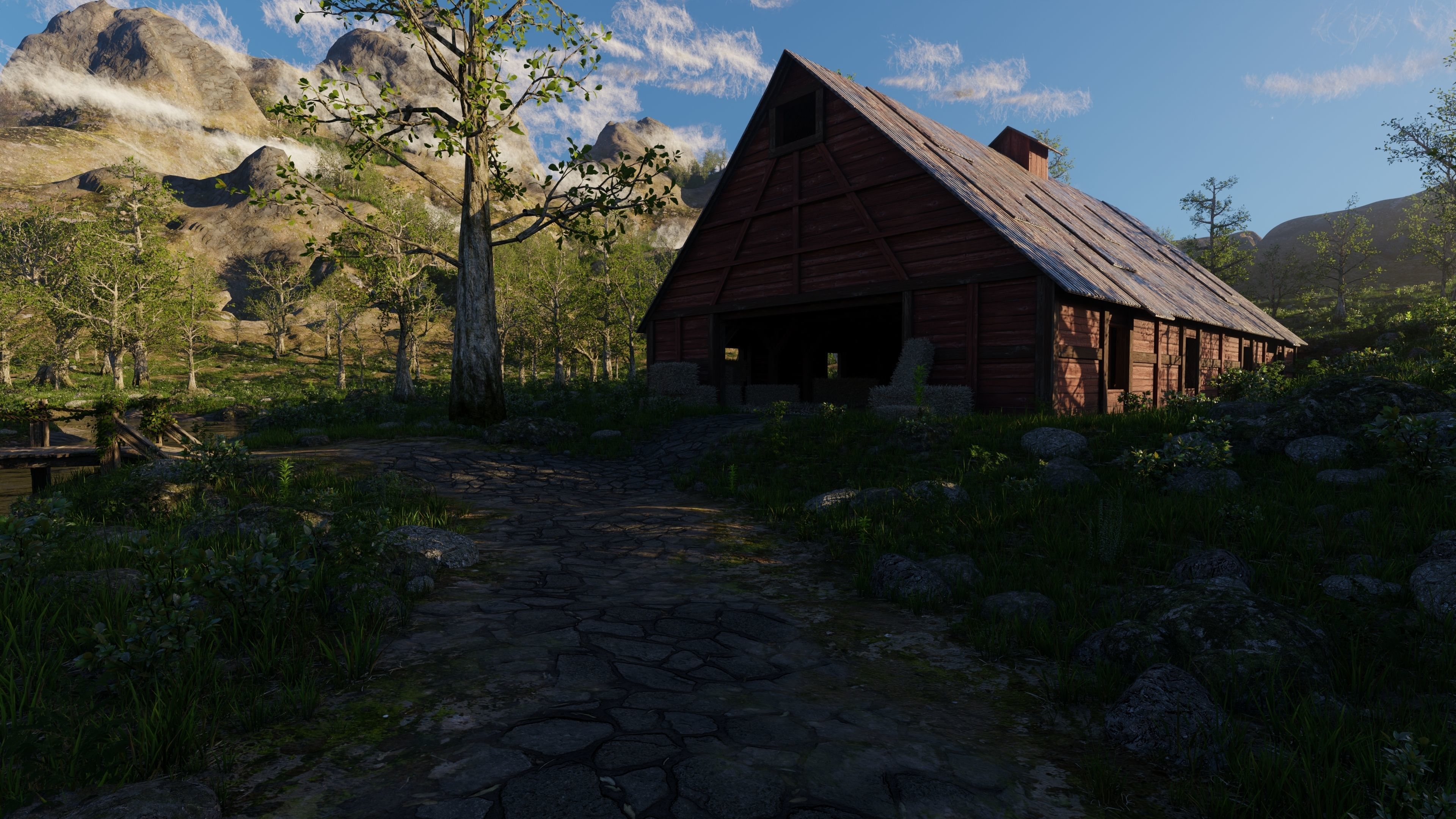 Medieval Pathway Scene 3D model_3
