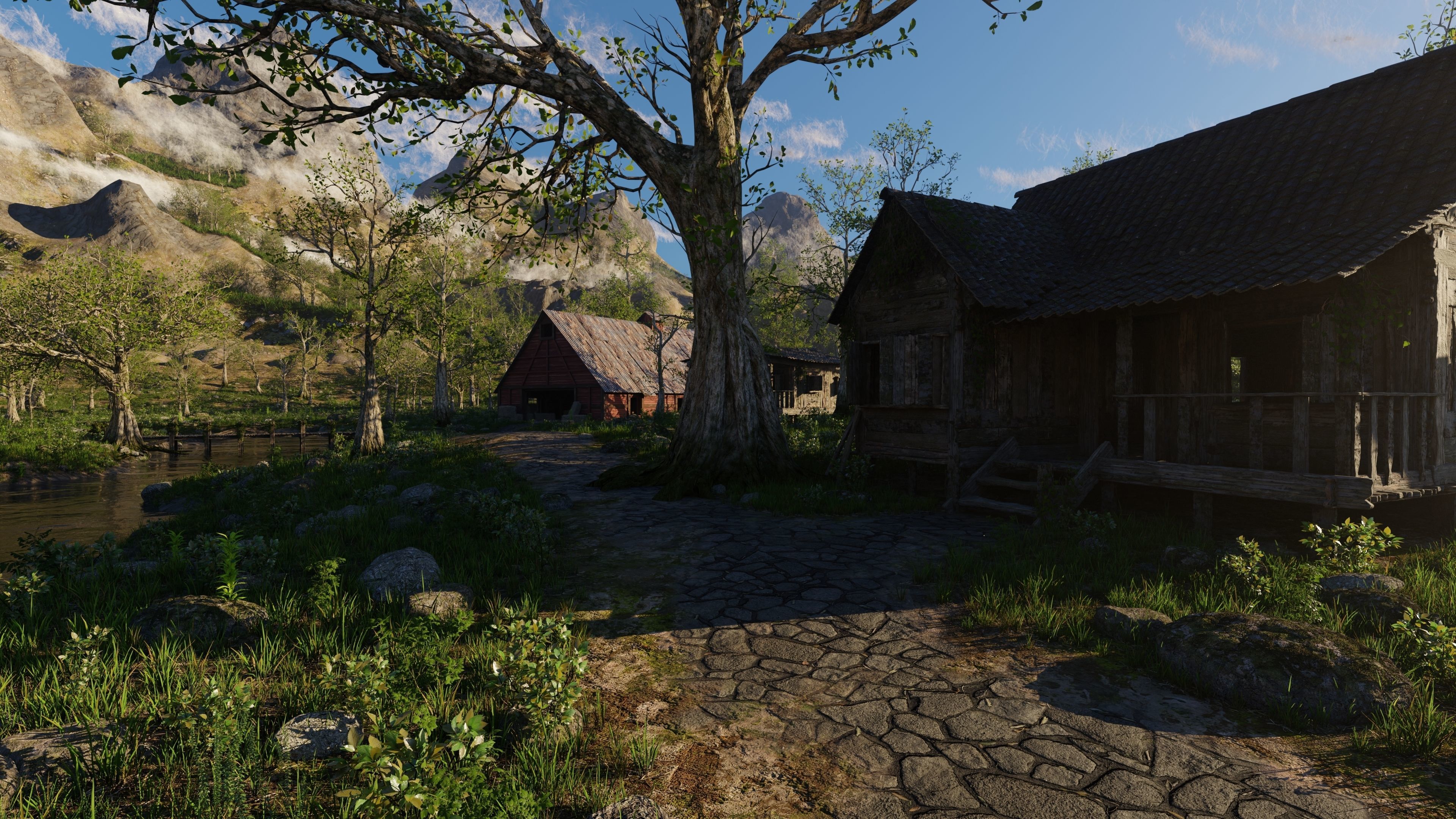 Medieval Pathway Scene 3D model_2