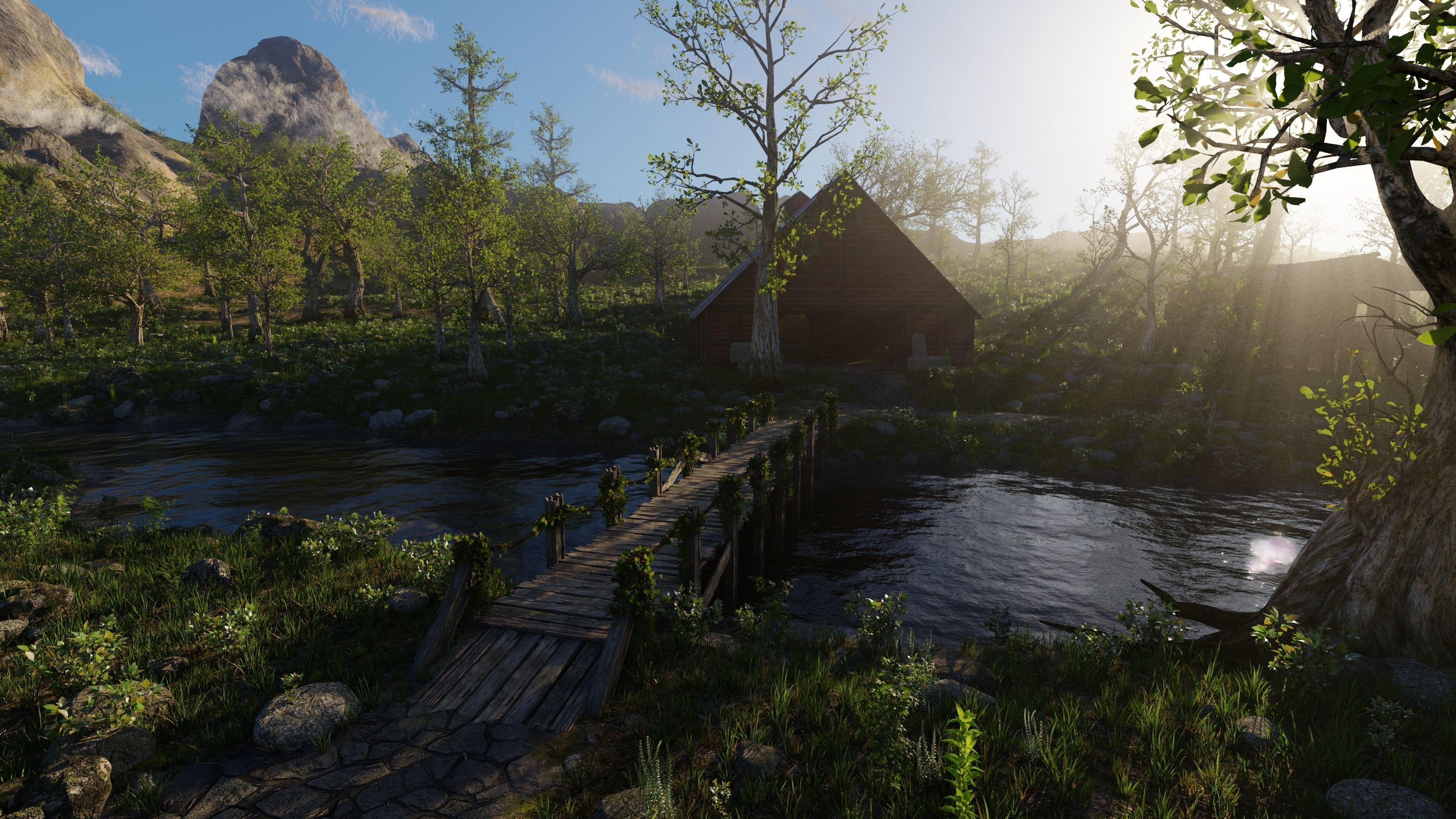 Medieval Pathway Scene 3D model_9