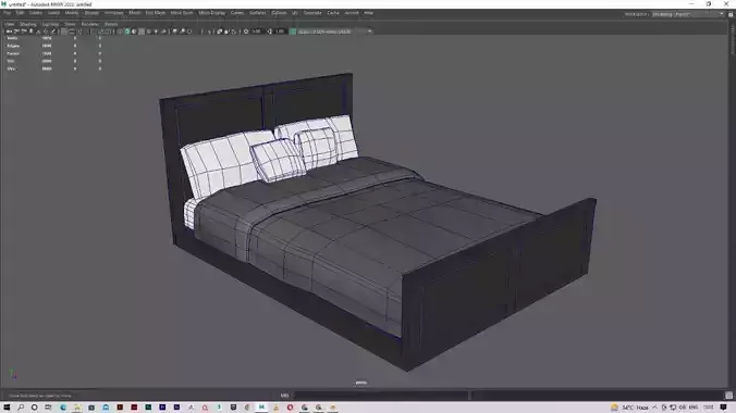 Low Poly game Ready Bed