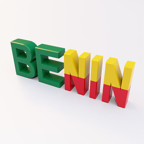 Benin country name text 3d model Low-poly 3D model