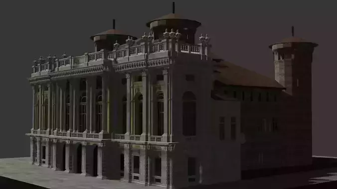 Palazzo madama Turin  Low-poly 3D model