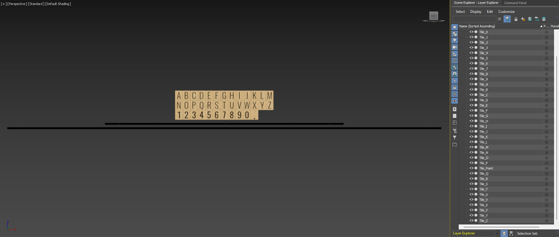 Wooden Letter Board coffee and bakery menu Low-poly 3D model_10