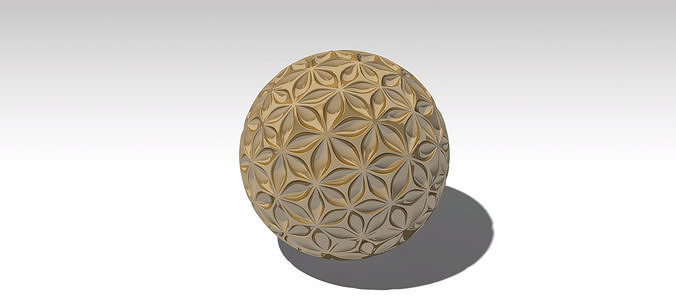 Sphere with leaf pattern Free low-poly 3D model