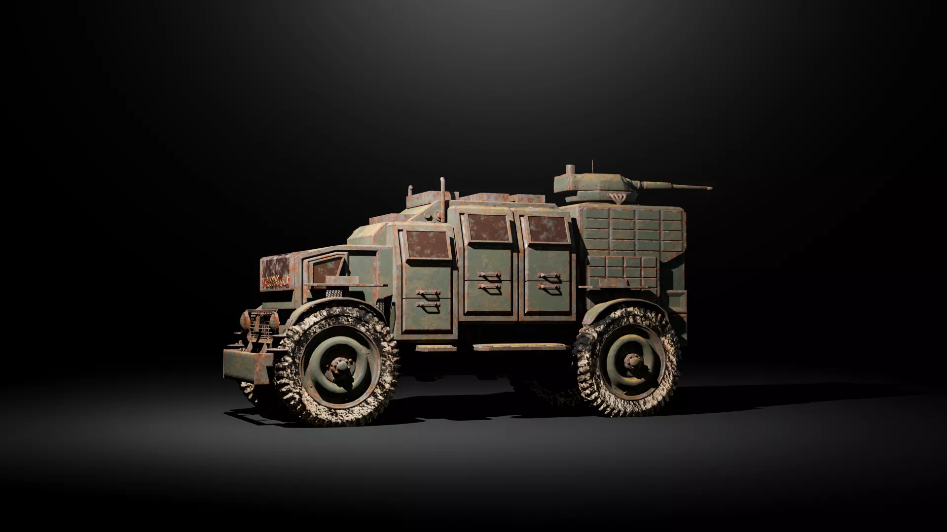Post Appocalyptic Sci fi Fighter Truck 3D model