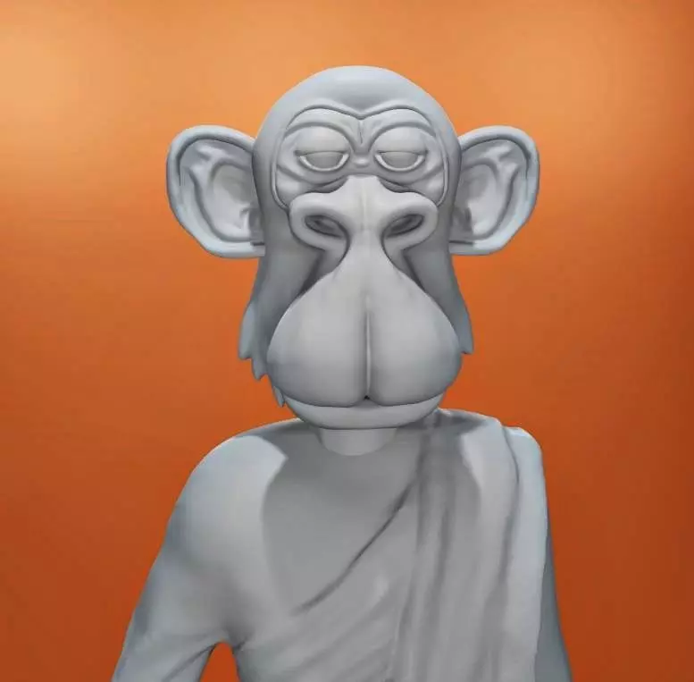 Ape Monk NFT Meditation Monkey 3D print model