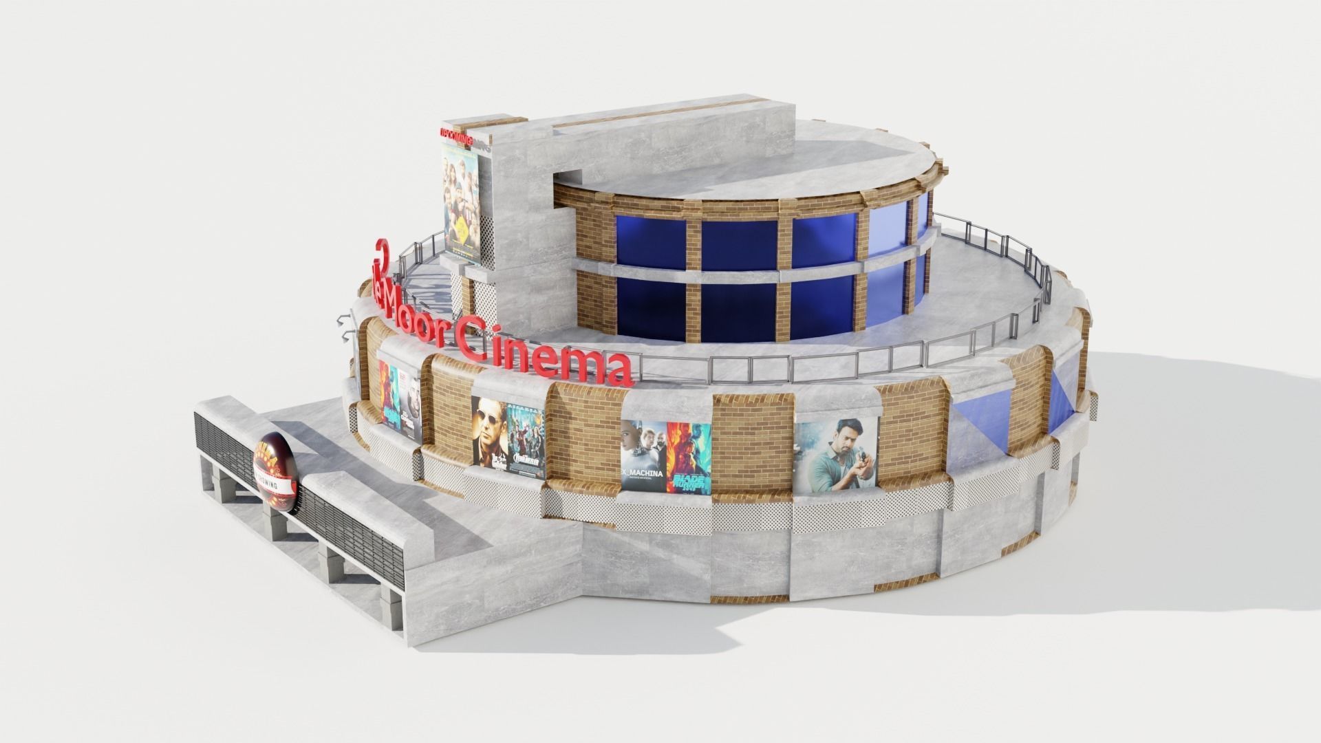 Castle Moor Cinema Free Model with Textures Free 3D model_1