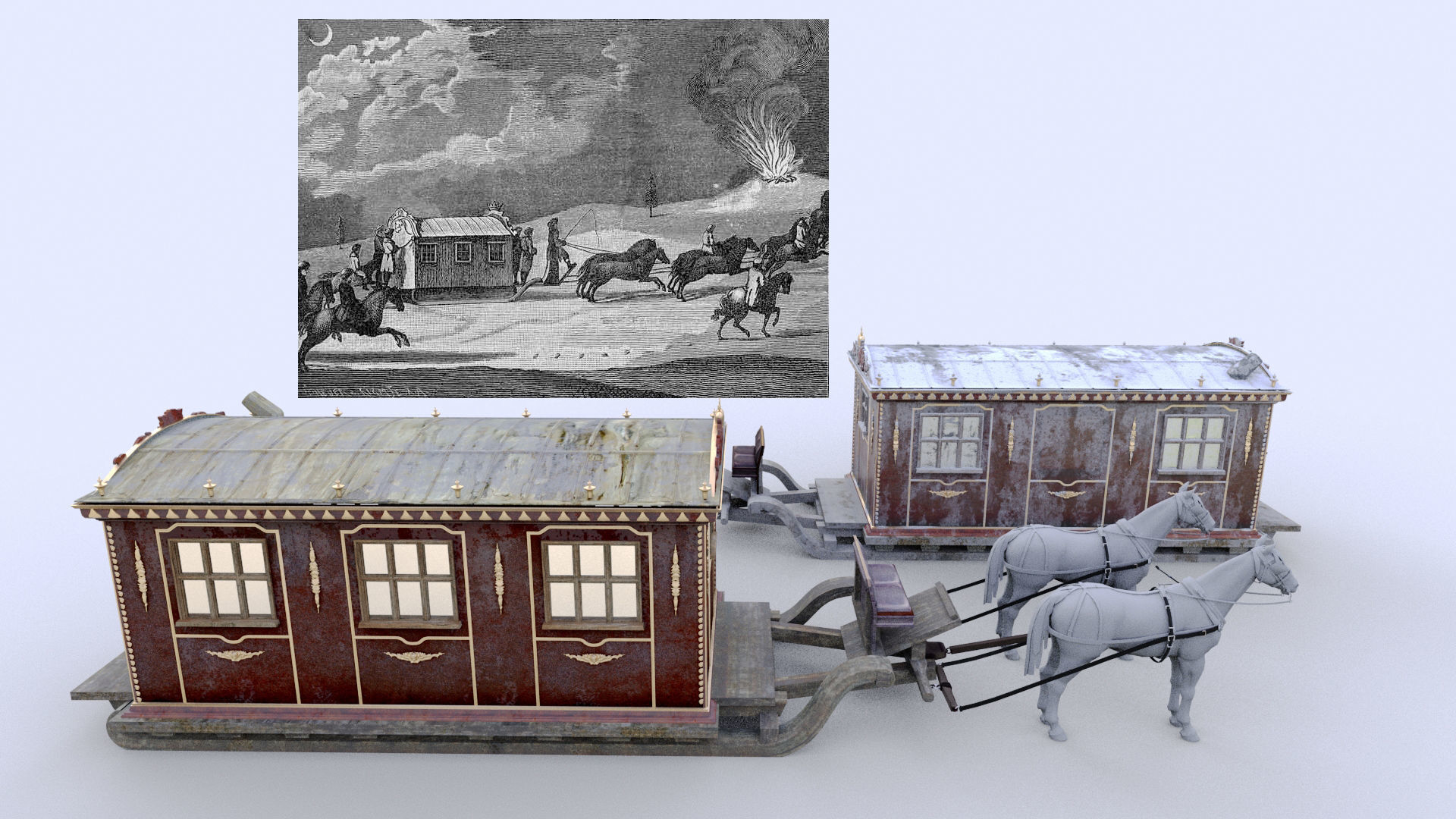 Saled Catherine II Low-poly 3D model_2