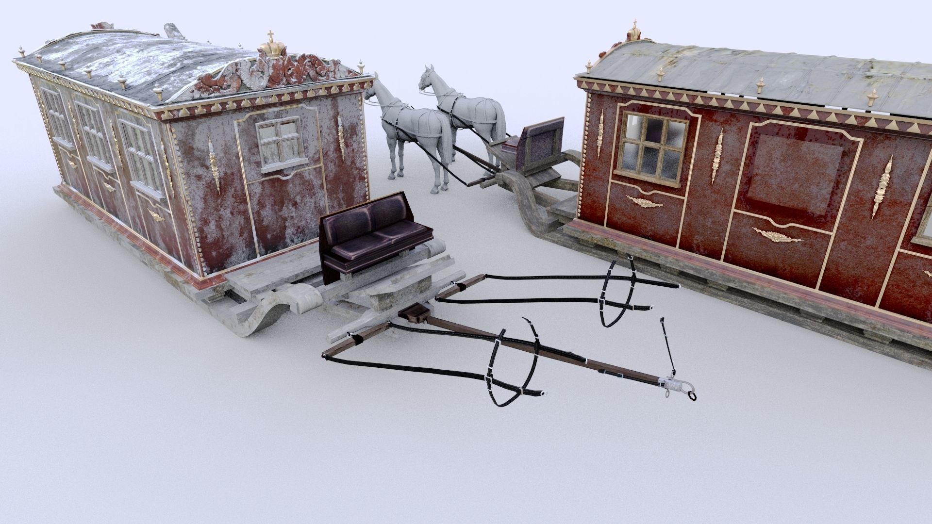 Saled Catherine II Low-poly 3D model_5