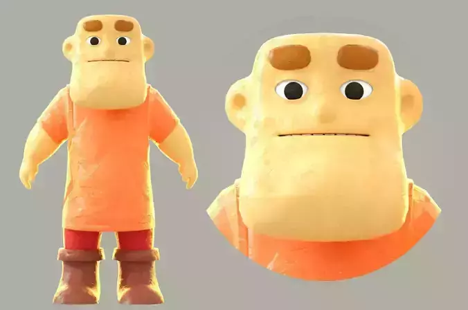 cartoon boy Nendoroid Low-poly 3D model