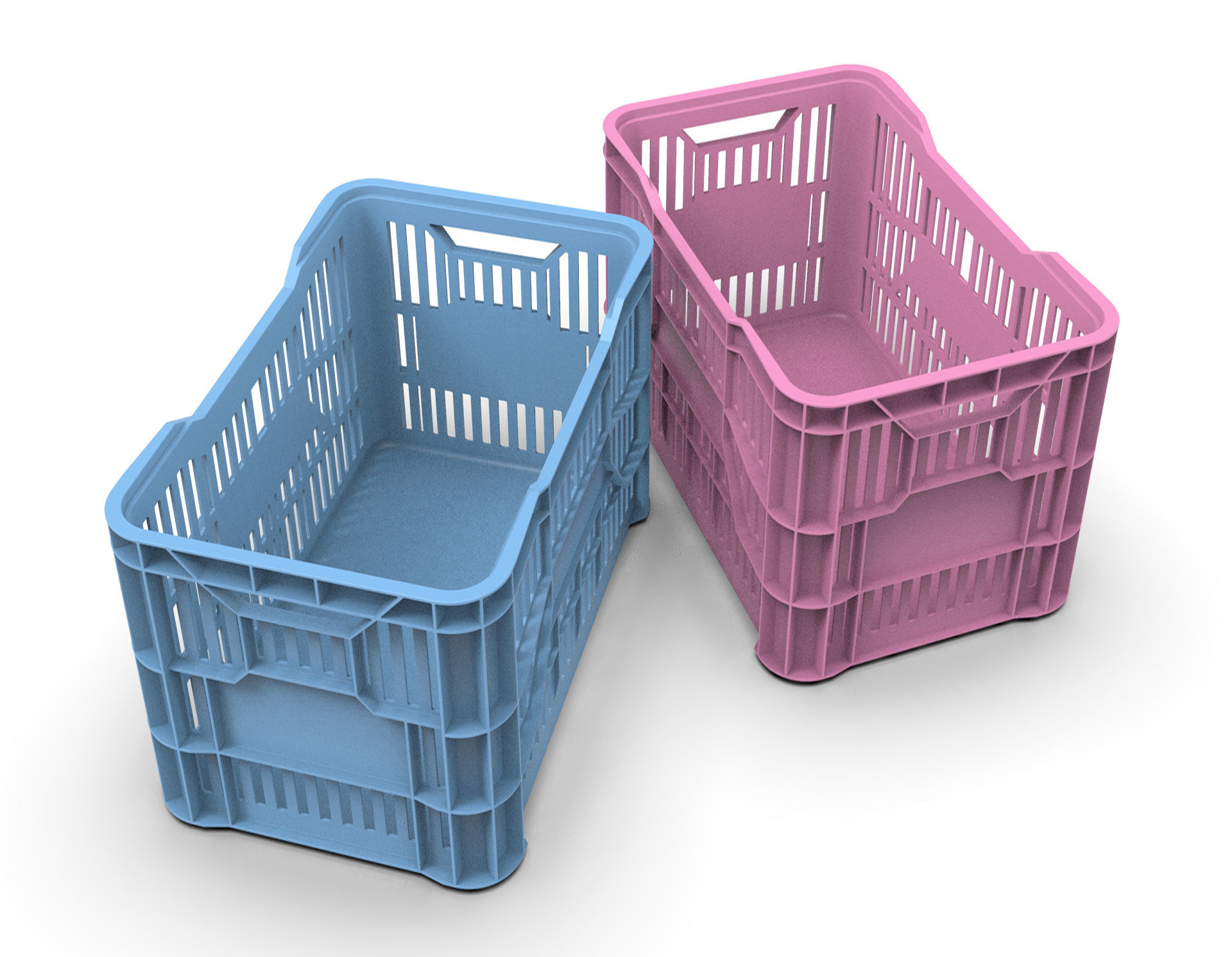 Plastic Crate 3D model_4
