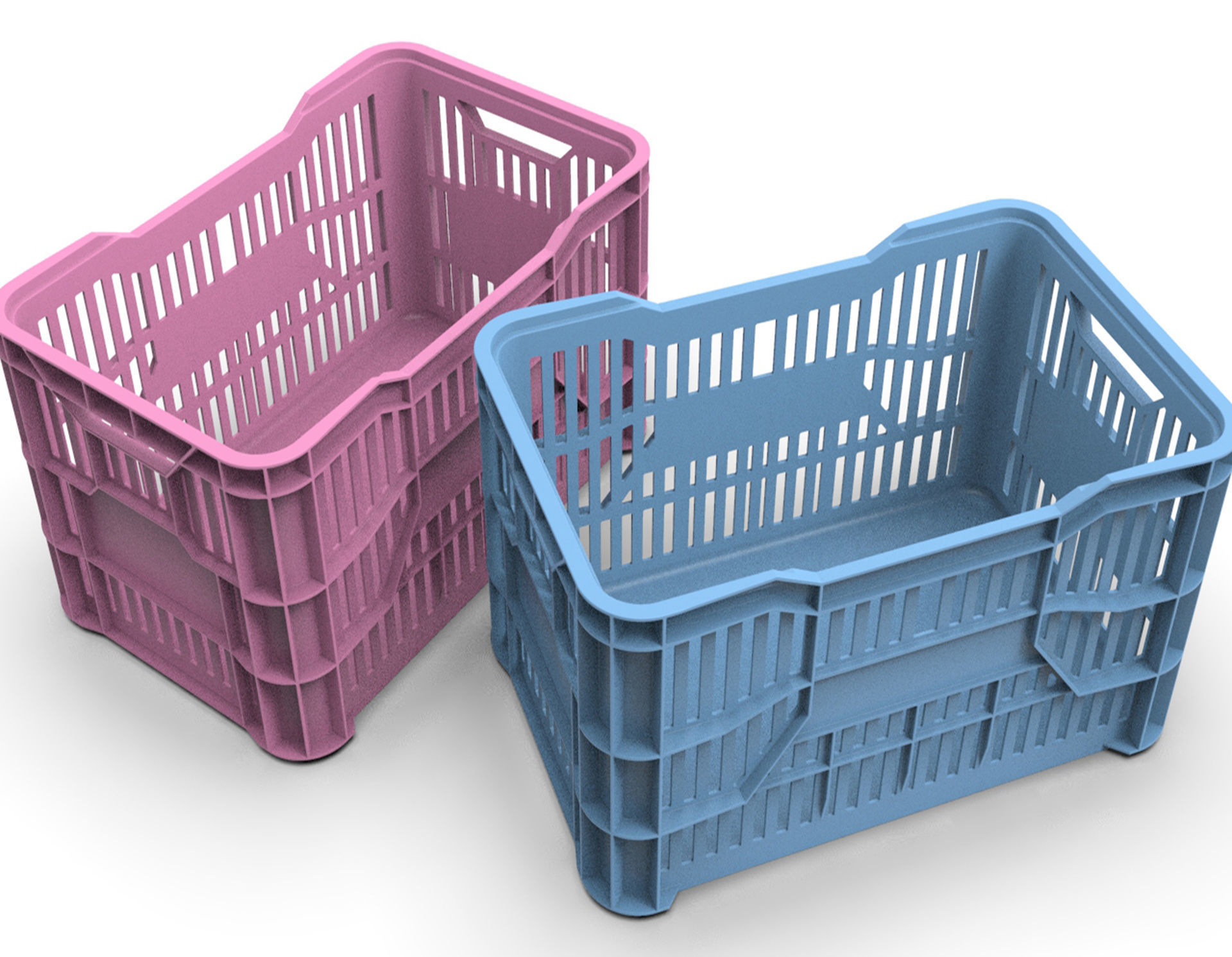 Plastic Crate 3D model_5