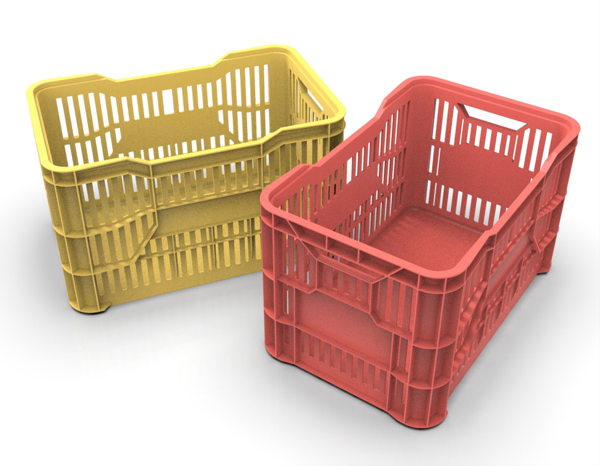 Plastic Crate 3D model_2