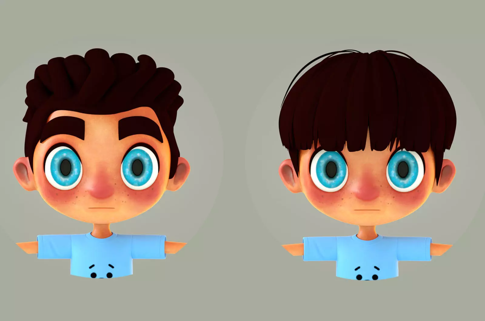 cartoon boy Low-poly 3D model