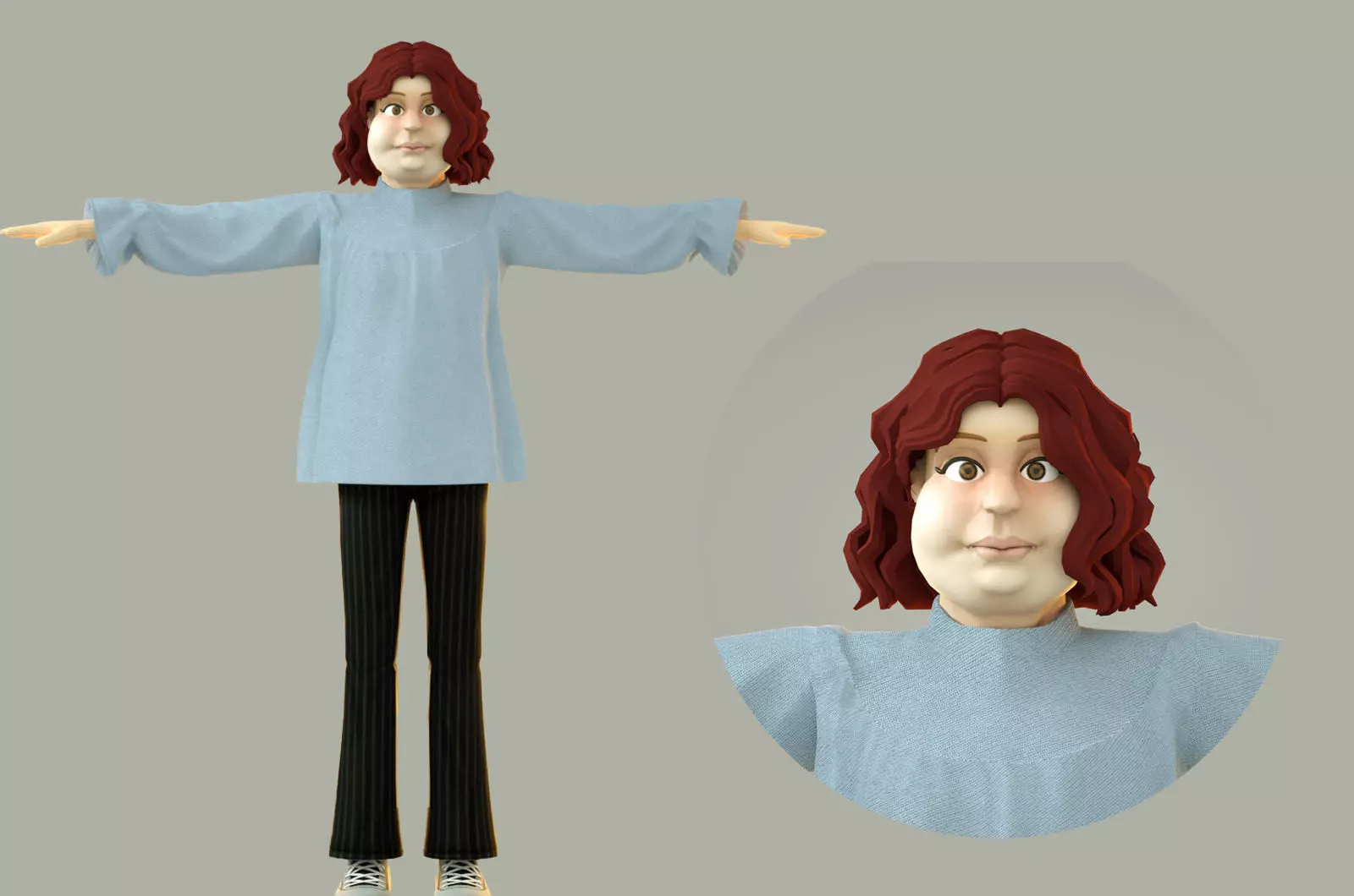 cartoon aunt Low-poly 3D model