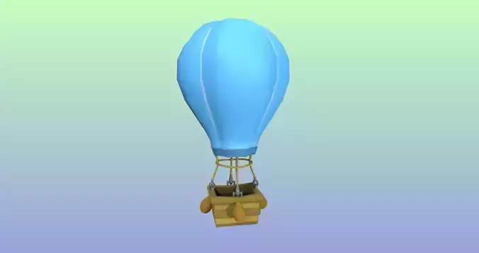 Low poly Hot Air Balloon 3D game model