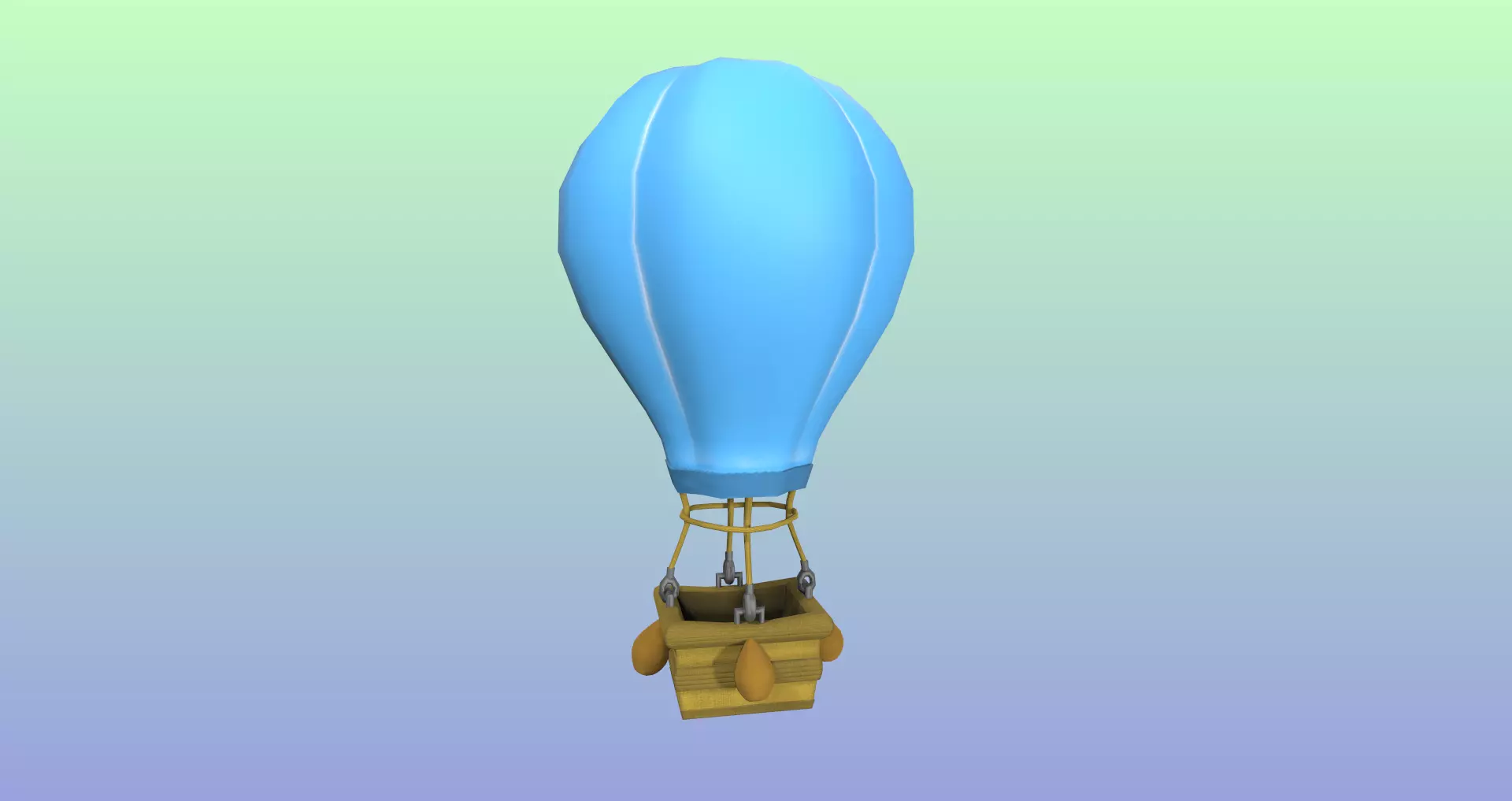 Low poly Hot Air Balloon 3D game model Low-poly 3D model
