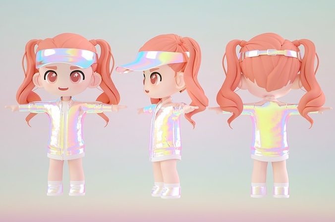 3D model cartoon girl VR / AR / low-poly | CGTrader