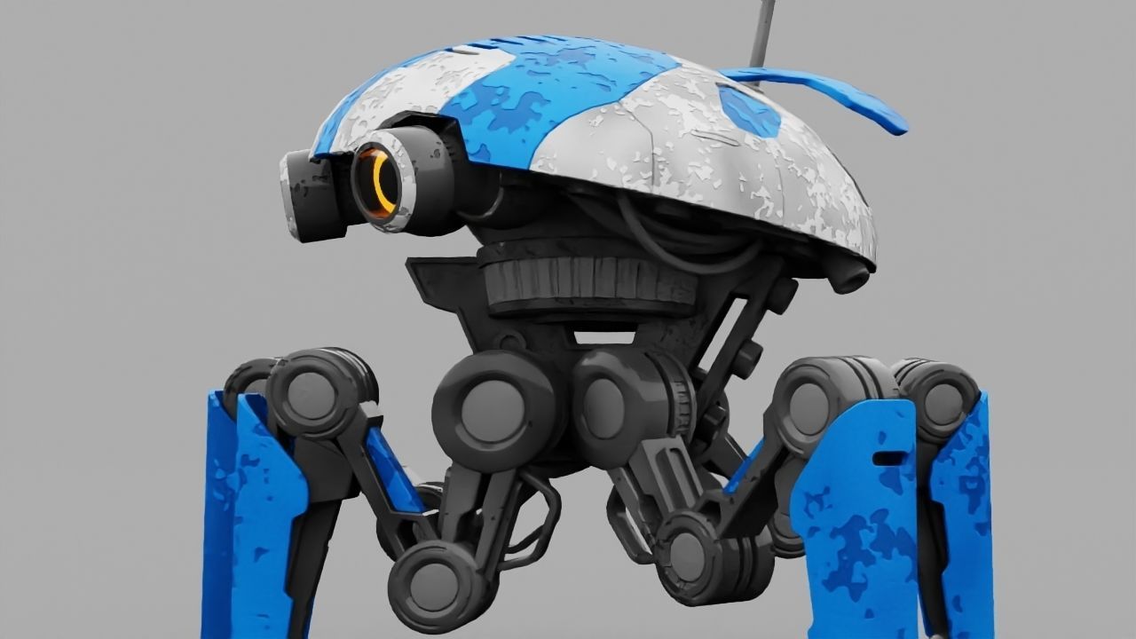 SPY ROBOT  CELL  Rigged Character 3D model_4