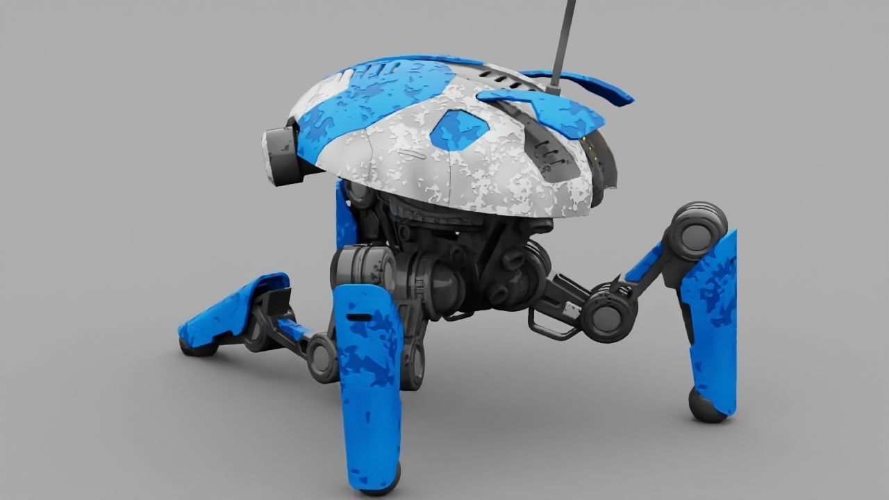 SPY ROBOT  CELL  Rigged Character 3D model_22