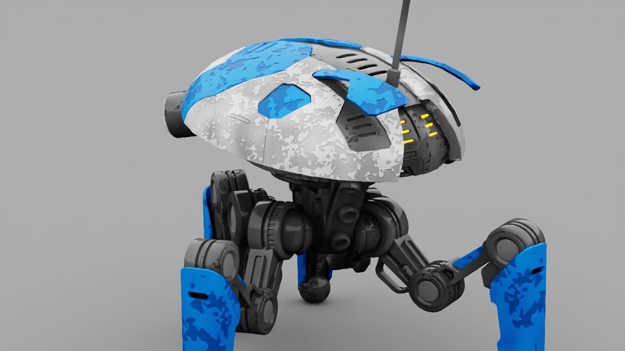 SPY ROBOT  CELL  Rigged Character 3D model_6