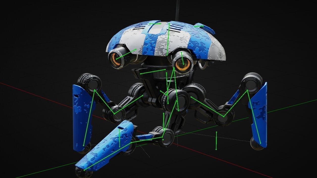 SPY ROBOT  CELL  Rigged Character 3D model_26