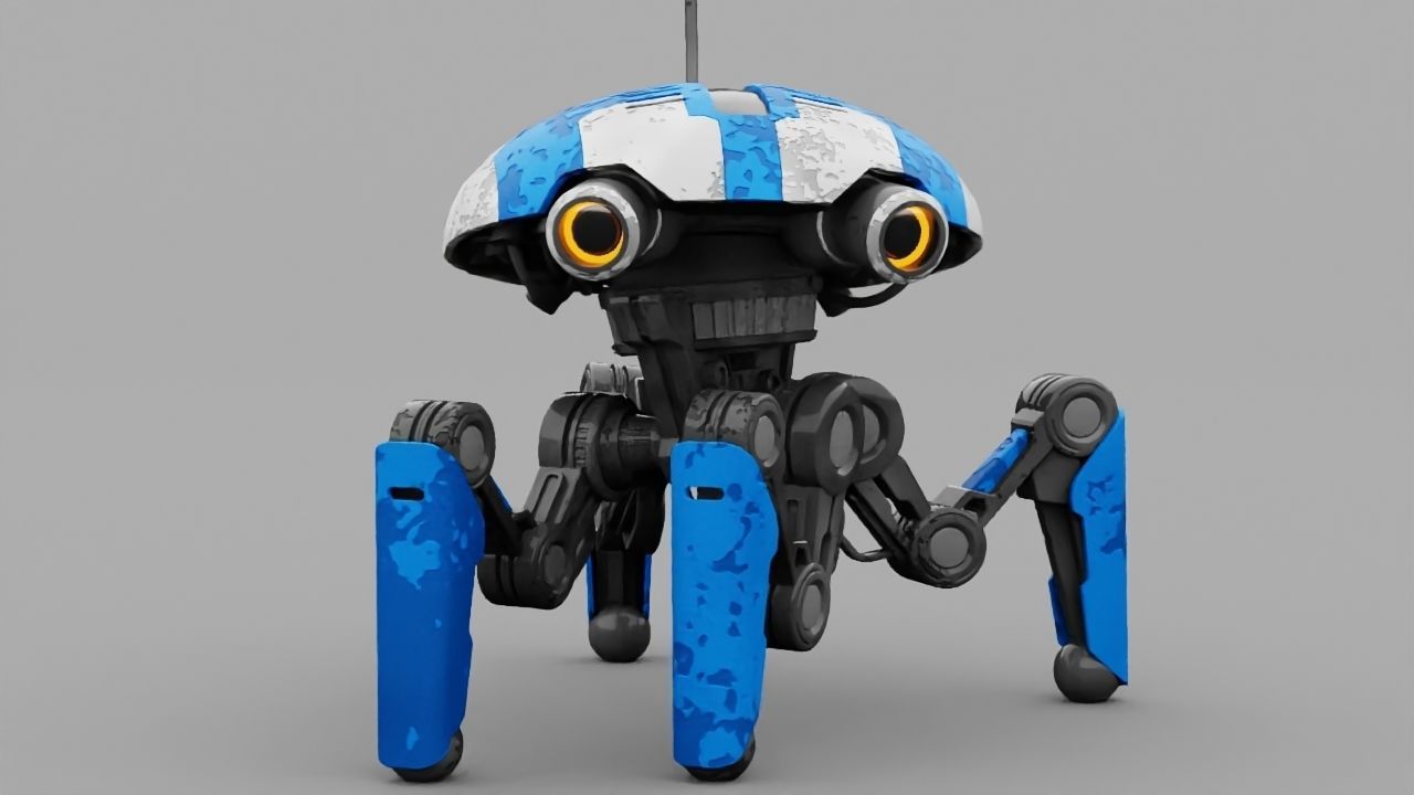 SPY ROBOT  CELL  Rigged Character 3D model_12