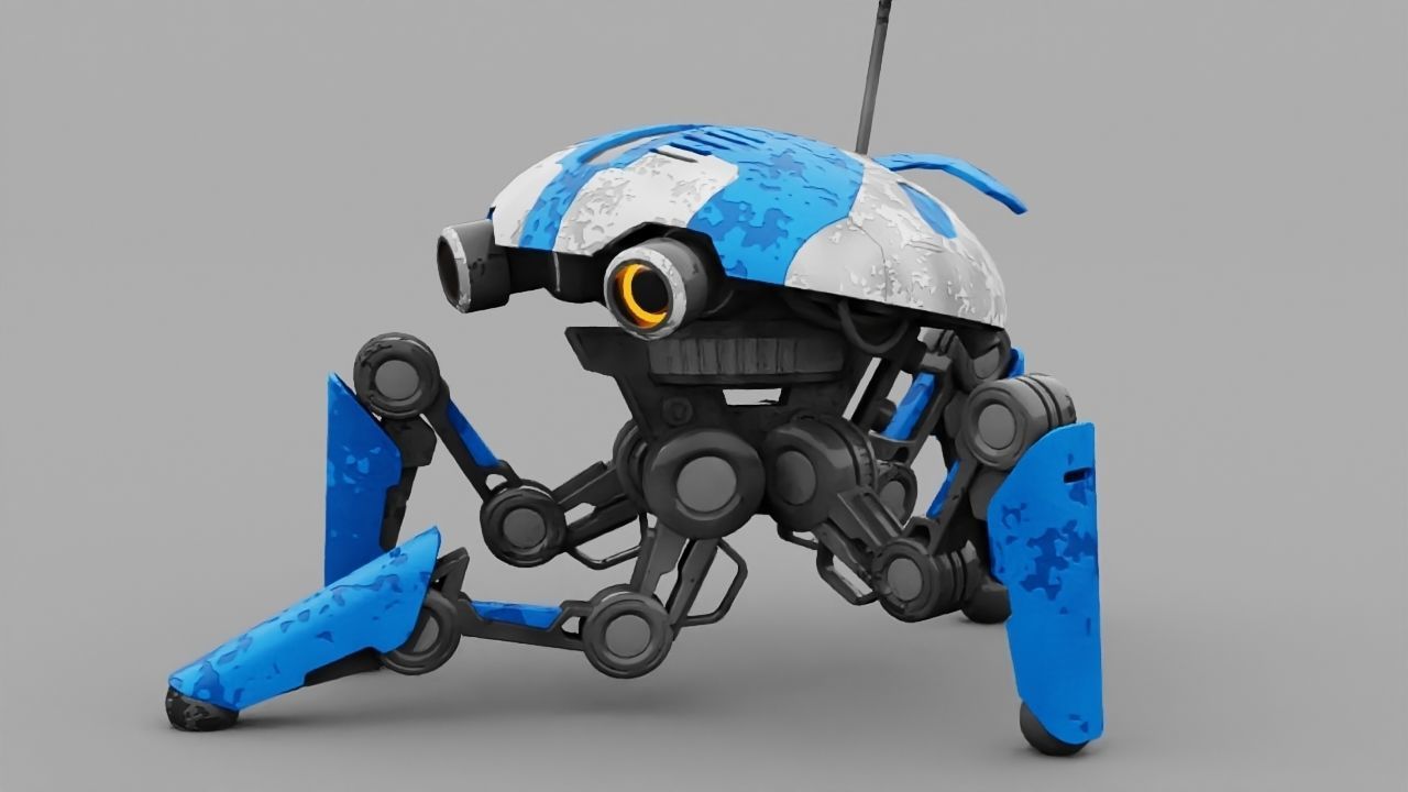 SPY ROBOT  CELL  Rigged Character 3D model_1