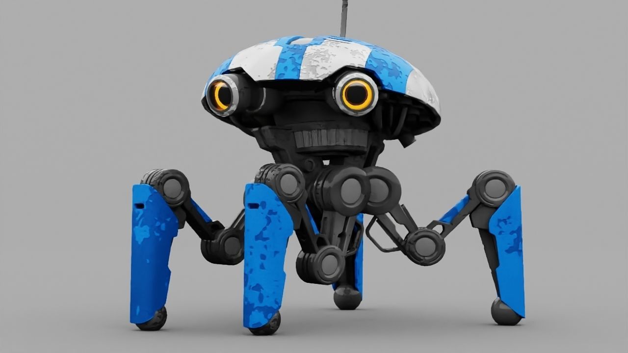 SPY ROBOT  CELL  Rigged Character 3D model_13