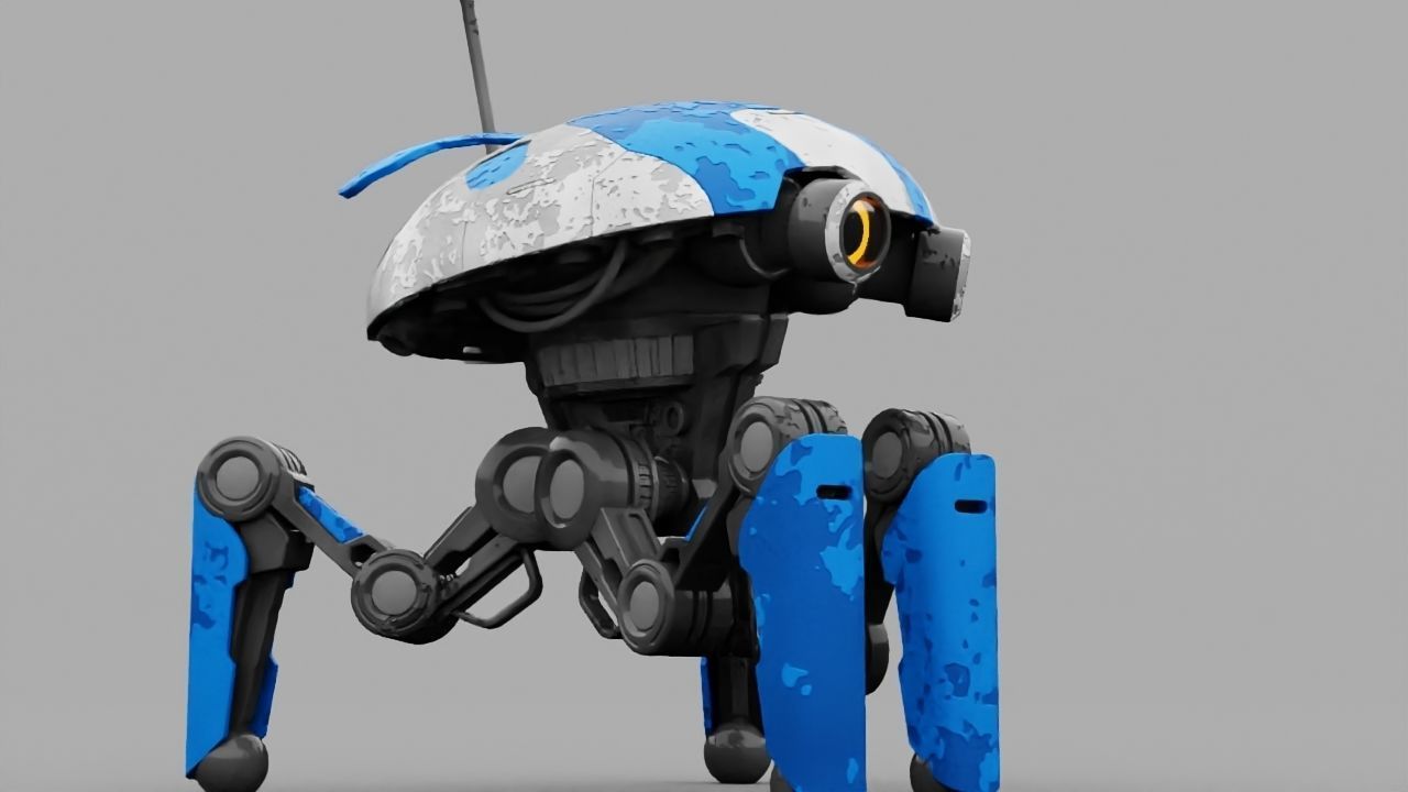 SPY ROBOT  CELL  Rigged Character 3D model_20