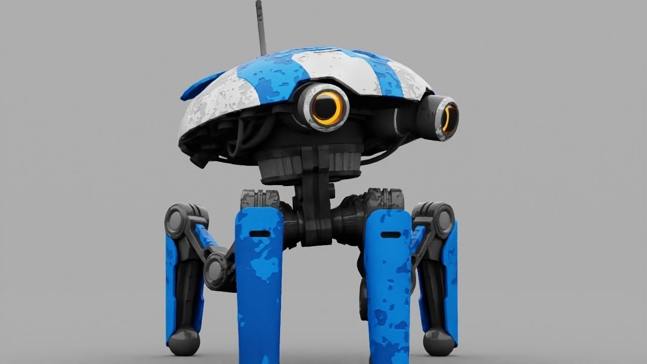 SPY ROBOT  CELL  Rigged Character 3D model_21