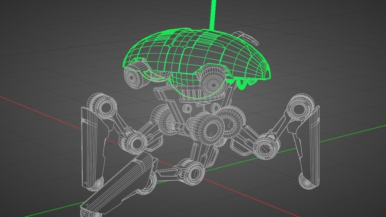 SPY ROBOT  CELL  Rigged Character 3D model_32