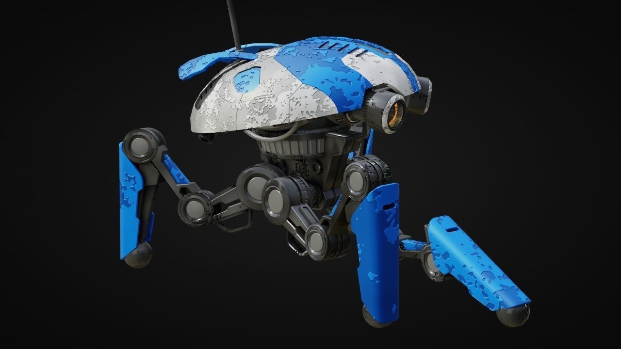 SPY ROBOT  CELL  Rigged Character 3D model_24