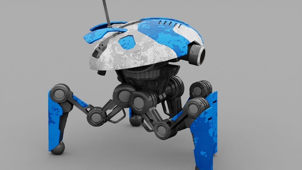 SPY ROBOT  CELL  Rigged Character 3D model_10