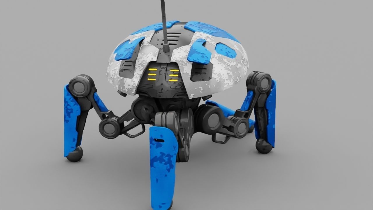 SPY ROBOT  CELL  Rigged Character 3D model_23