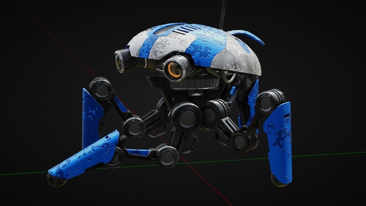 SPY ROBOT  CELL  Rigged Character 3D model_29