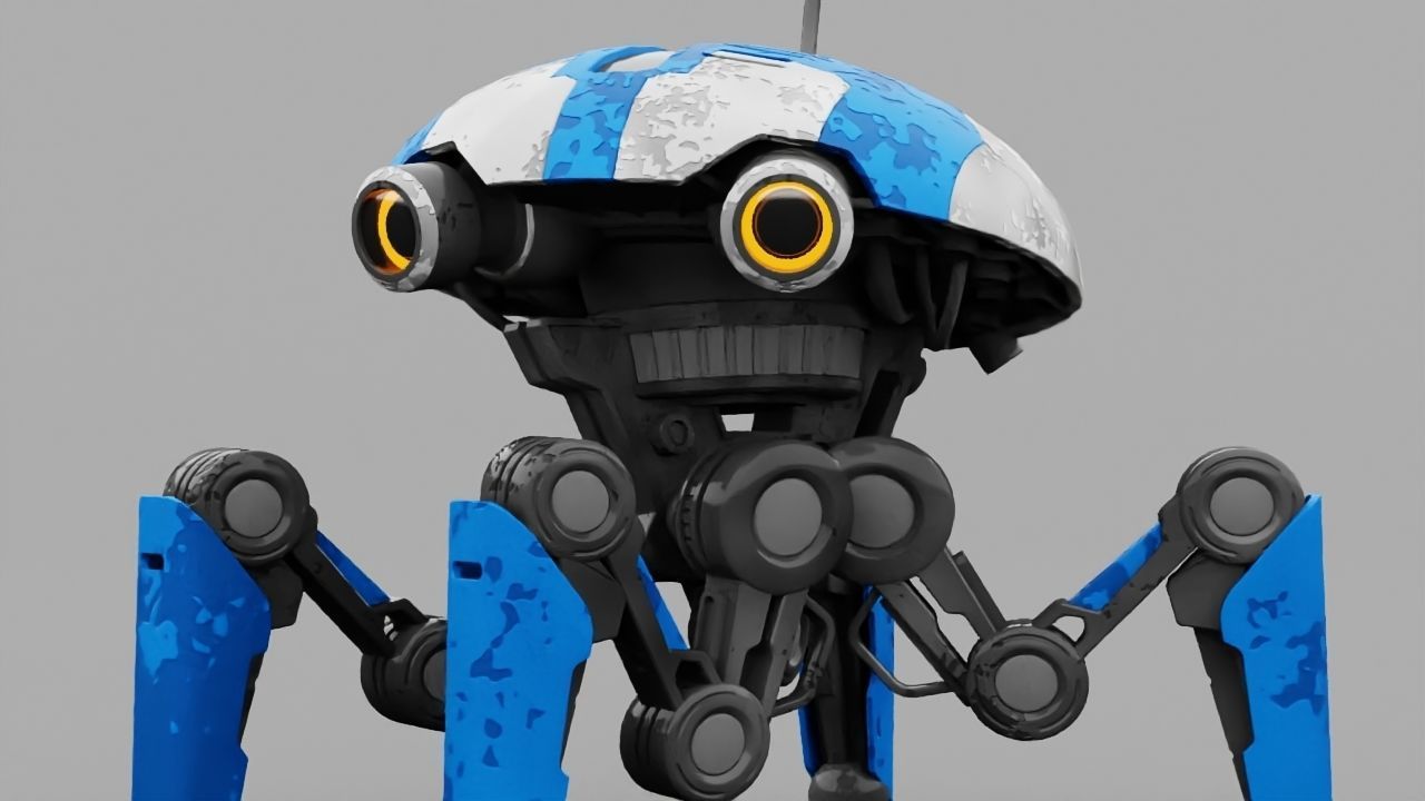 SPY ROBOT  CELL  Rigged Character 3D model_2