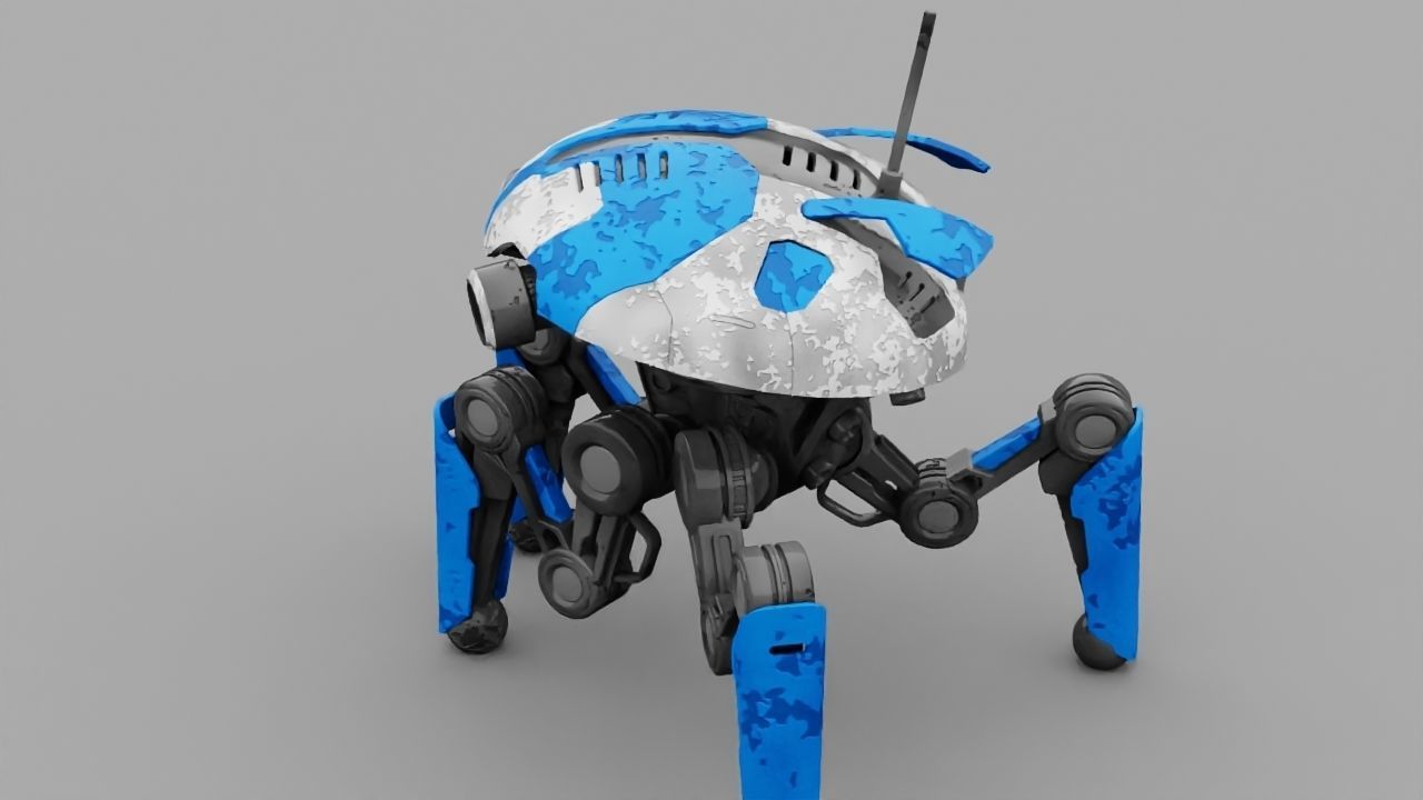 SPY ROBOT  CELL  Rigged Character 3D model_16