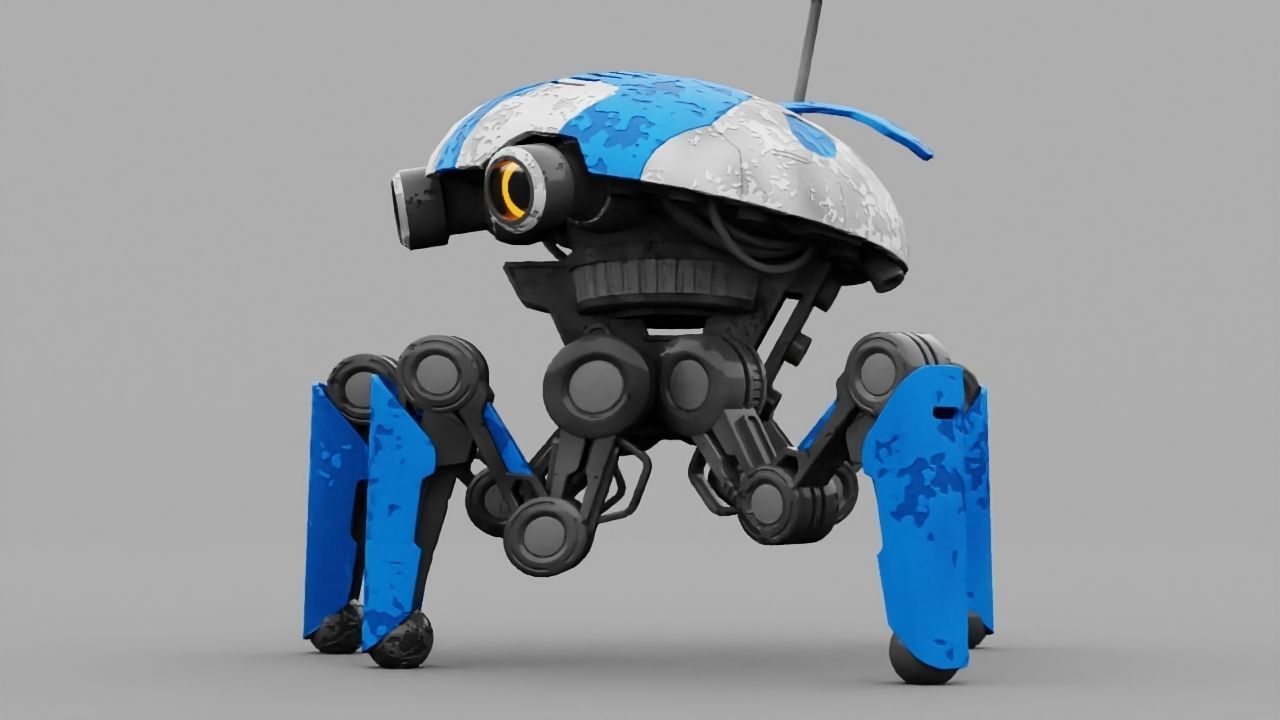 SPY ROBOT  CELL  Rigged Character 3D model_15