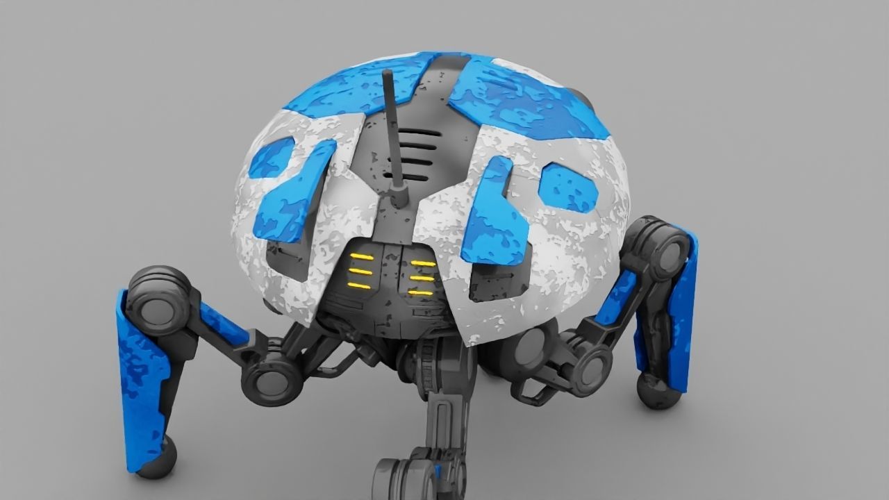 SPY ROBOT  CELL  Rigged Character 3D model_18