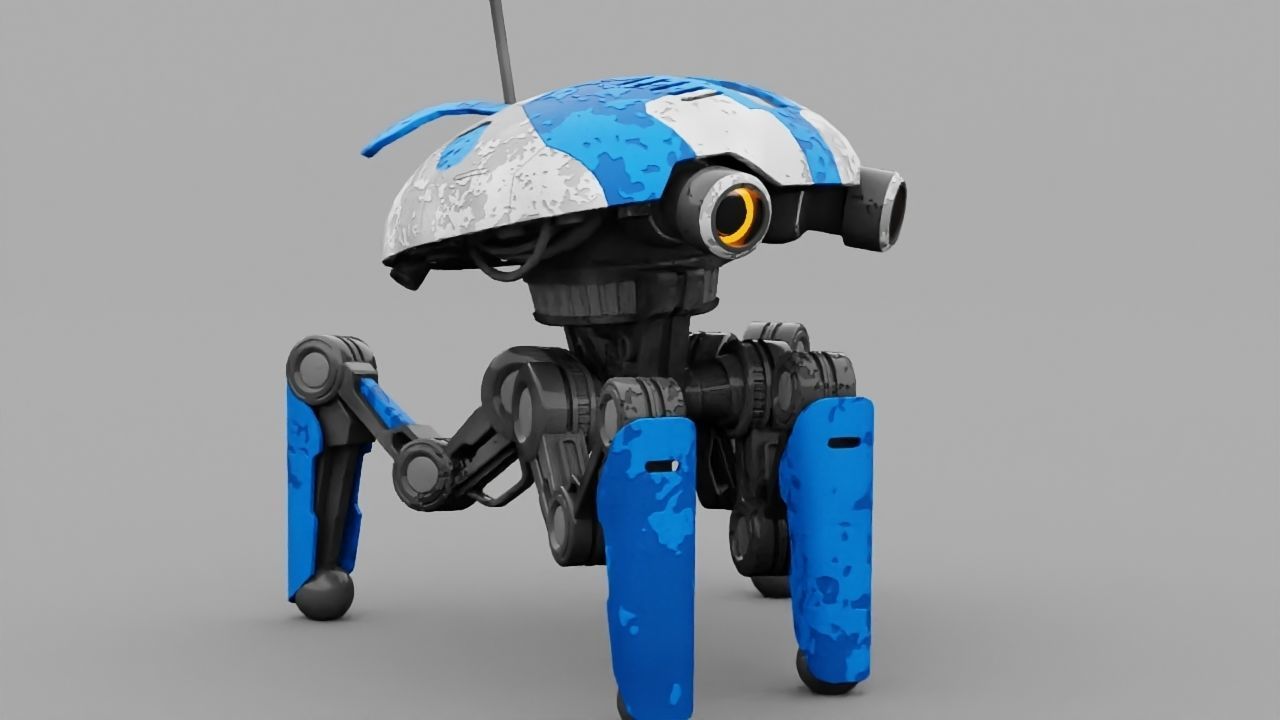 SPY ROBOT  CELL  Rigged Character 3D model_11