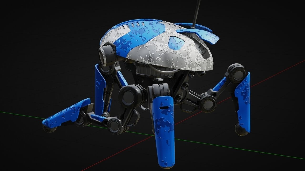 SPY ROBOT  CELL  Rigged Character 3D model_30