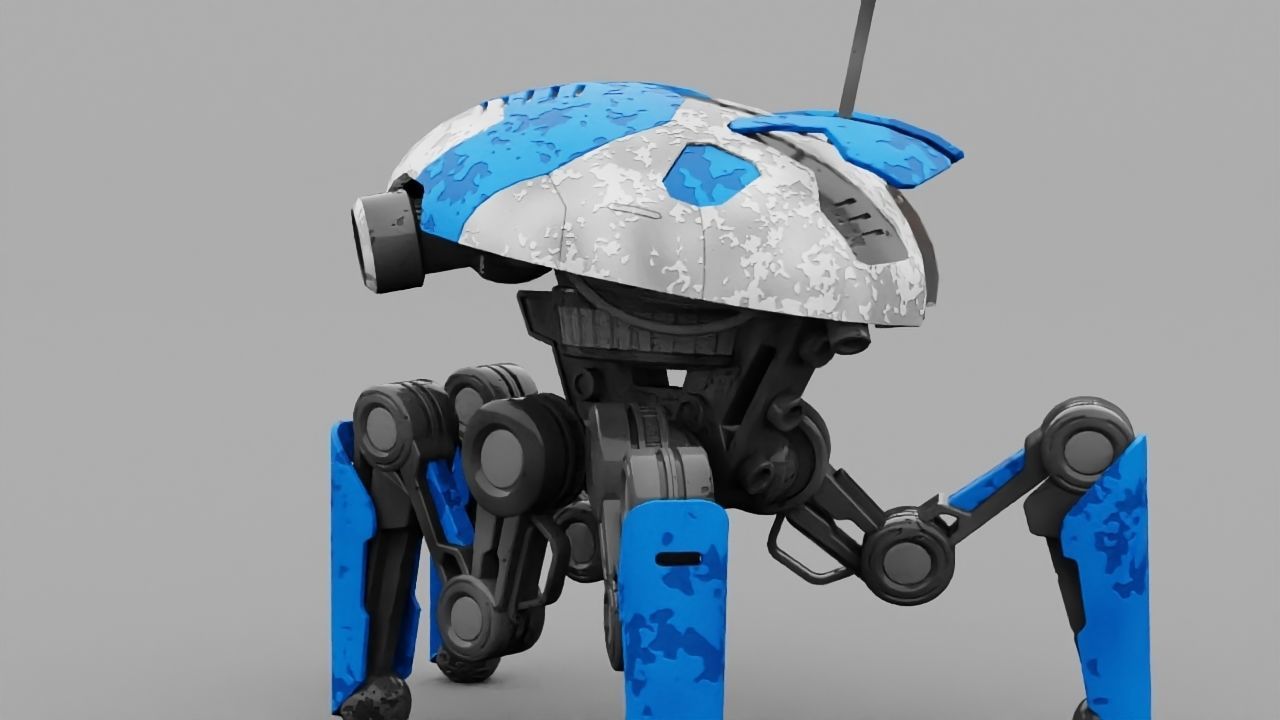 SPY ROBOT  CELL  Rigged Character 3D model_5