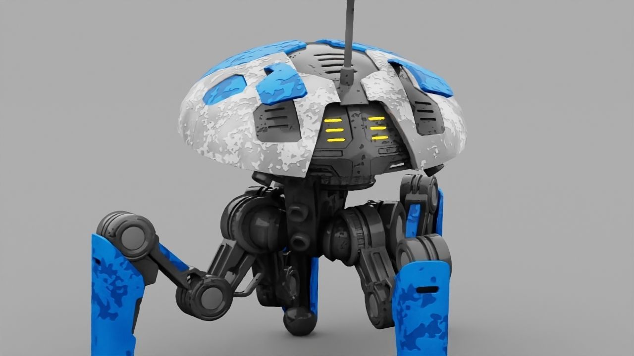 SPY ROBOT  CELL  Rigged Character 3D model_7