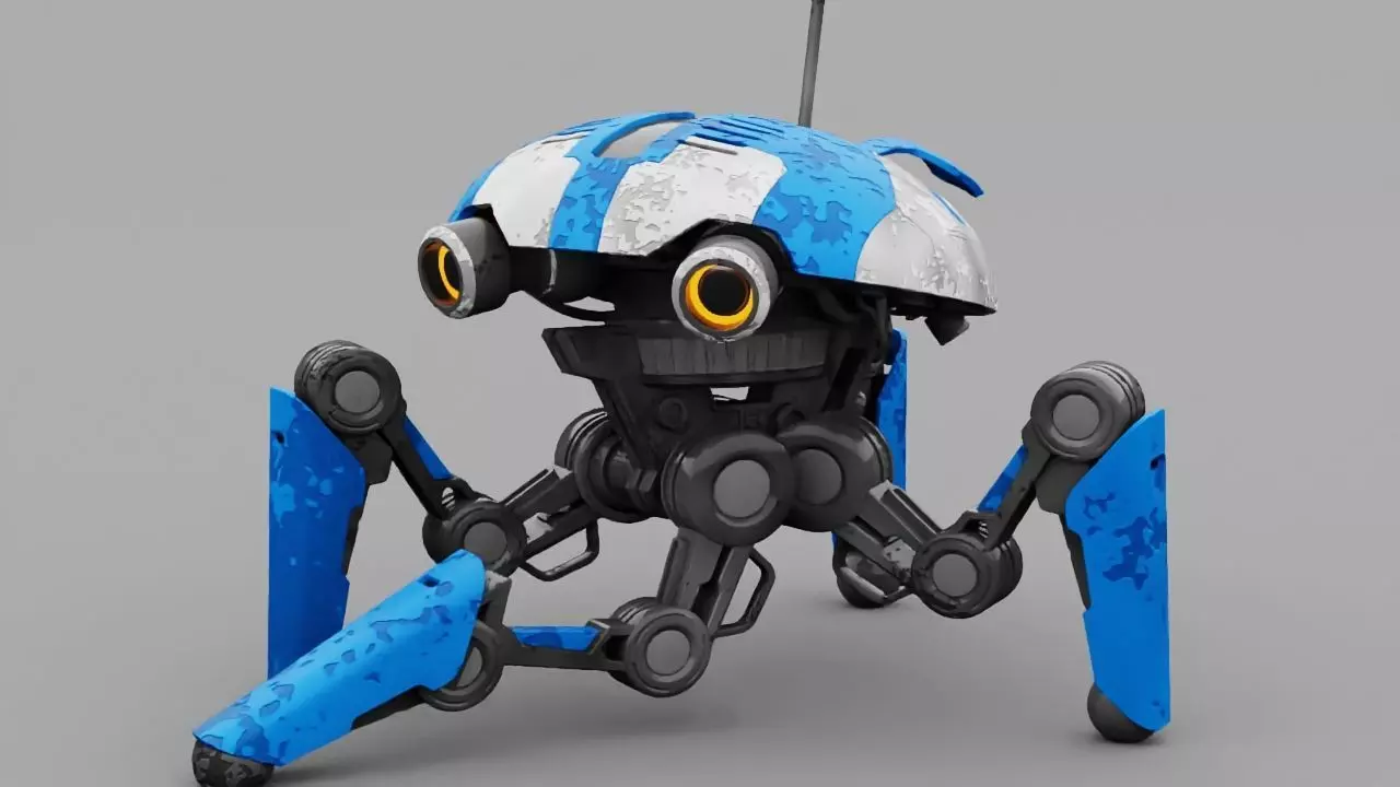 SPY ROBOT  CELL  Rigged Character 3D model_0