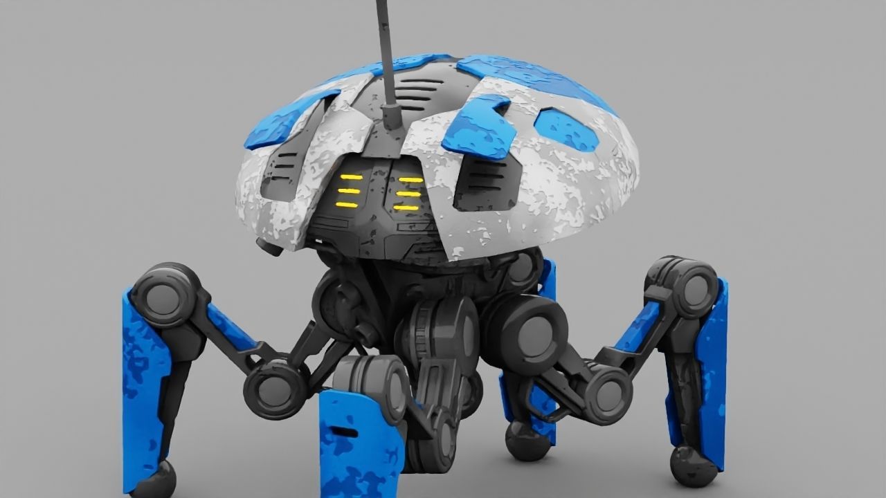 SPY ROBOT  CELL  Rigged Character 3D model_8